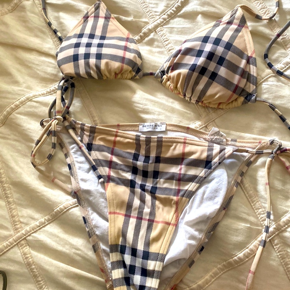 Burberry check string bikini